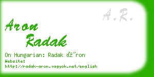 aron radak business card